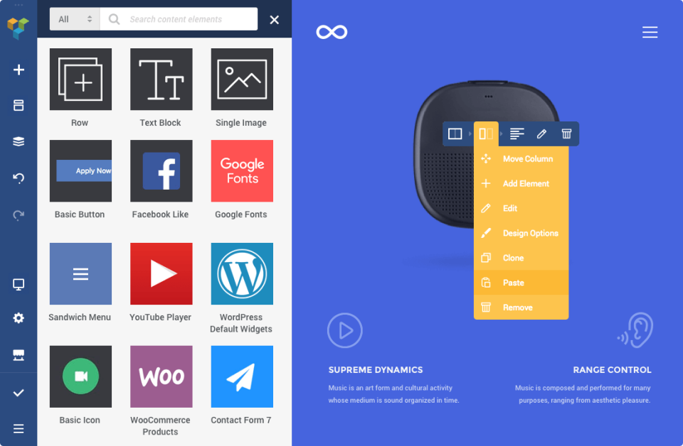 screenshot of Visual Composer